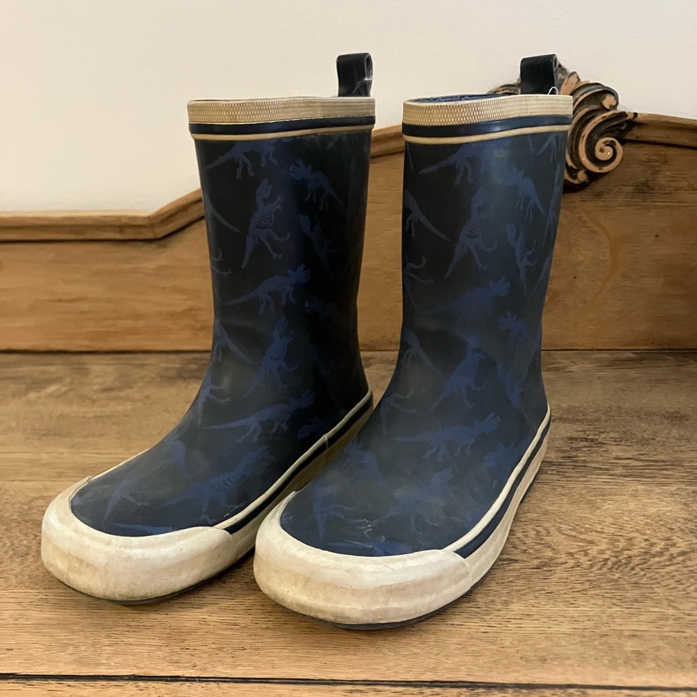 Kids Dinosaur Print Rain Boots - Blue